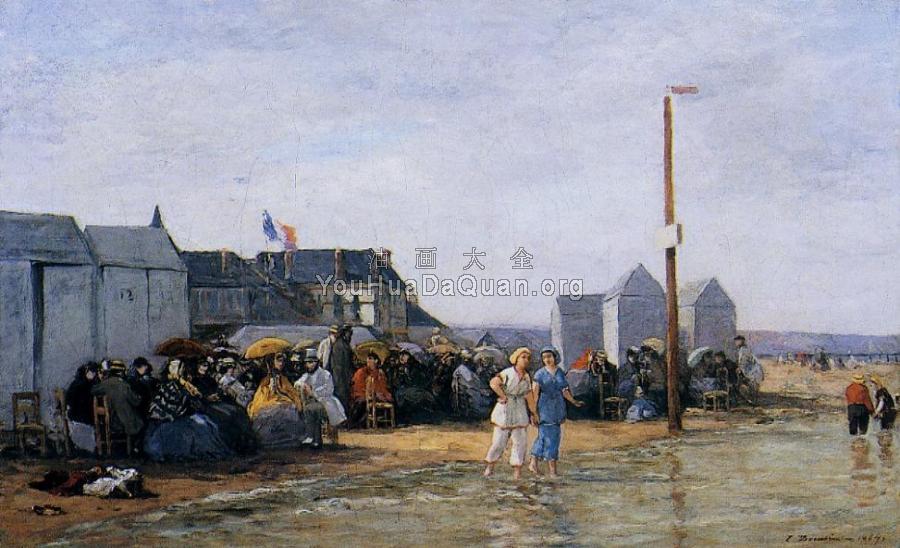 Trouville, Bathing Hour - 尤金·布丹